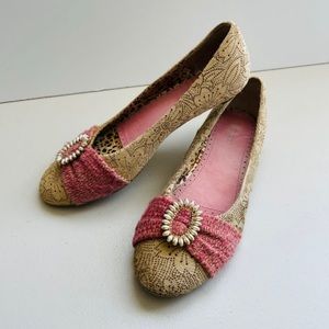 Kenzie Womens Calf Fur Leather Teren Flats Size 8.5M